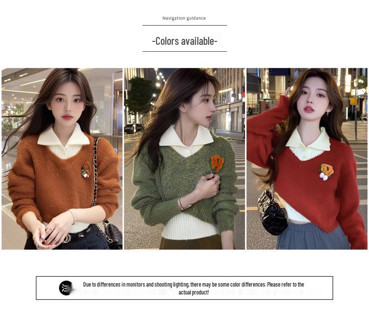 New Arrival: Sweet Autumn/Winter Short Slimming Sweater Set - Hot Girl Pure Desire Style