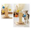 Ferris Wheel Cat Toy 2-in-1 Interactive Rotating Toy with Ball Track Solid Wood Turntable Wheel Toy with Scratching Sisal Balls for Indoor Cats