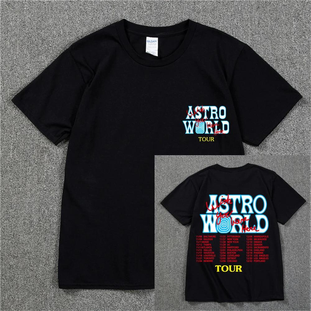 New Summer Hip Hop T Shirt Unisex Women Cactus Jack Harajuku TShirts WISH YOU WERE HERE Letter Print Tee Tops