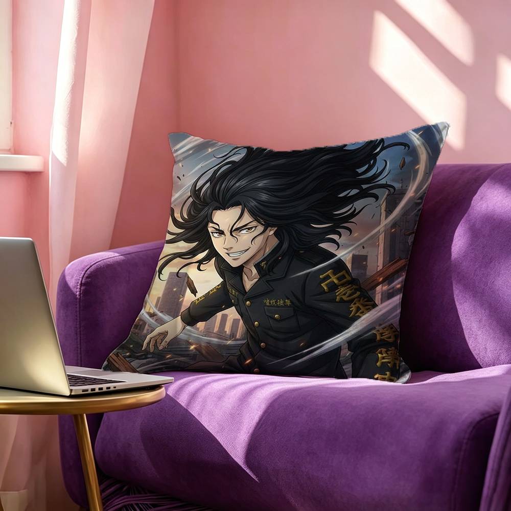B-Baji Keisuke T-Tokyo Revengers Pillow Case Square Double-Sided Sofa Cushion Cover Bedroom Bedside Pillow