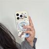 INS Style Cartoon Sausage Dog Rotating Stand Phone Case for iPhone 15/16PM/17Pro - Drop-Proof Design