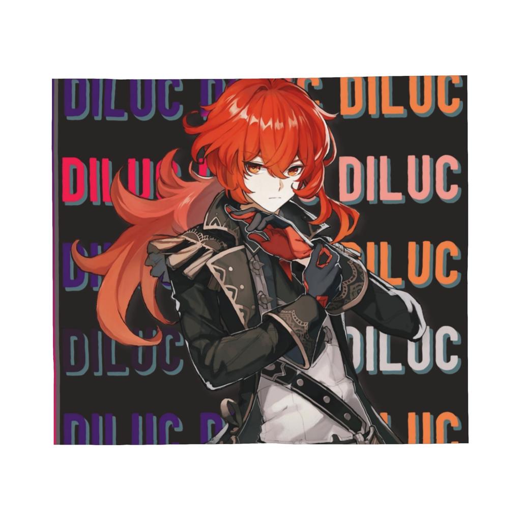 Diluc Genshin Impact Game Blanket Flannel Spring Autumn Multi-function Super Soft Throw Blanket for Home Car Plush Thin Quilt