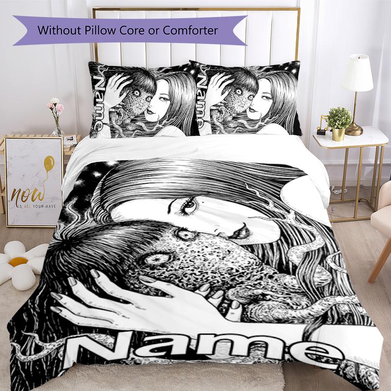 3pcs Custom Name Tomie Kawakami Bedding Set Duvet Cover Closure Includes 1 Duvet Cover & 2 Pillowcases for All Seasons Bedroom Decor