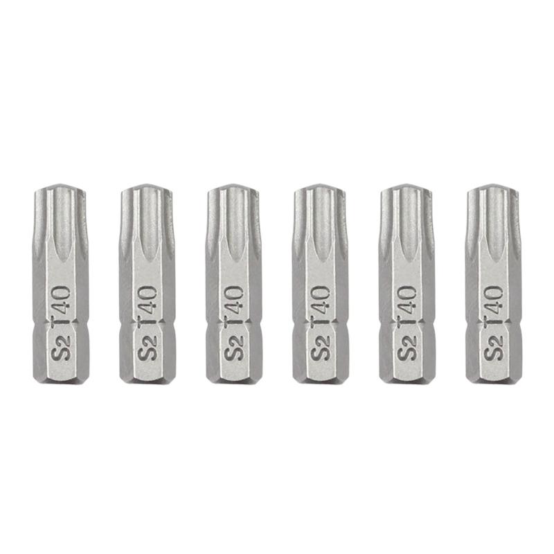 Steel Impact Bit 6Pcs Set Tamper Proof Bit Kit Magnetic Screwdriver Bit Professional Repairs Tool