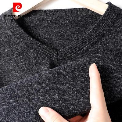 Pierre Cardin Herren 100% Reine Wolle V-Ausschnitt Pullover
