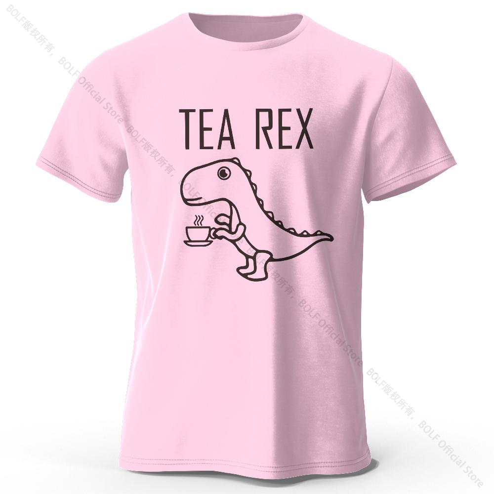Tričko ze 100% bavlny s potiskem dinosaura Tea-Rex, měkké a prodyšné tričko s krátkým rukávem a kulatým výstřihem, unisex zábavný a neobvyklý styl