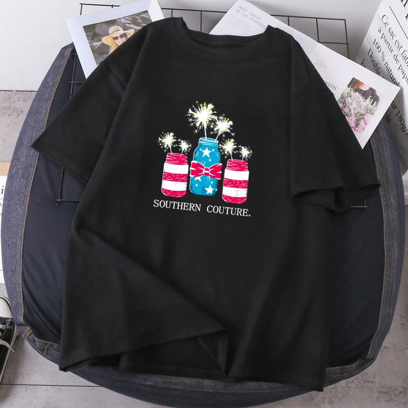 

Casual Fireworks Short Sleeve Female T-shirts Print Lady Oversize Hip Hop T Shirt O-neck 2023 Clothing Harajuku Tees Tops 3XL чорний