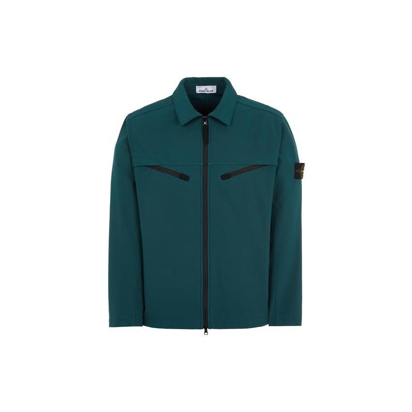 

Stone Island Light Soft Shell-R Series Windproof Waterproof Breathable Solid Color Soft Shell Jacket Men jackets Bottle-Green 781541027-V0058 M