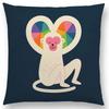 Latest Cartoon Animals Interesting Deer Panda Sheep Bulldog Chameleon Colourful Cushion Cover Car Sofa Throw Pillow Case