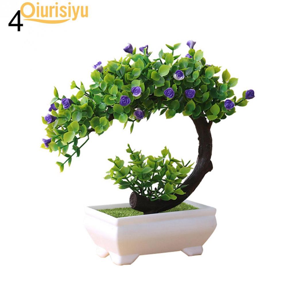 Plant Bonsai Fake Flower Potted Ornament Home Hotel Garden Decor Gift