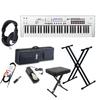 61-Key White Synthesizer KROSS2-61-SC Starter Bundle - 8-Piece Set