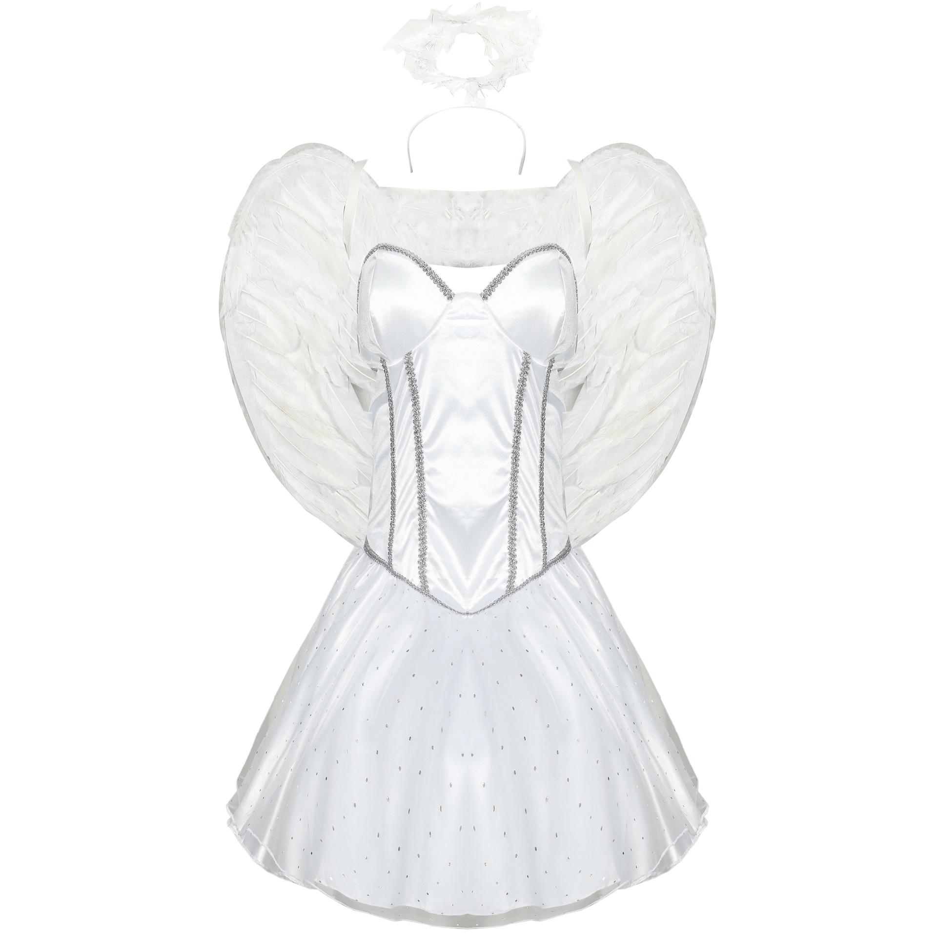 

Plus Size, Halloween Vampire CO White Angel Costume, Holiday Party Show Elf Princess Women s Clothing M