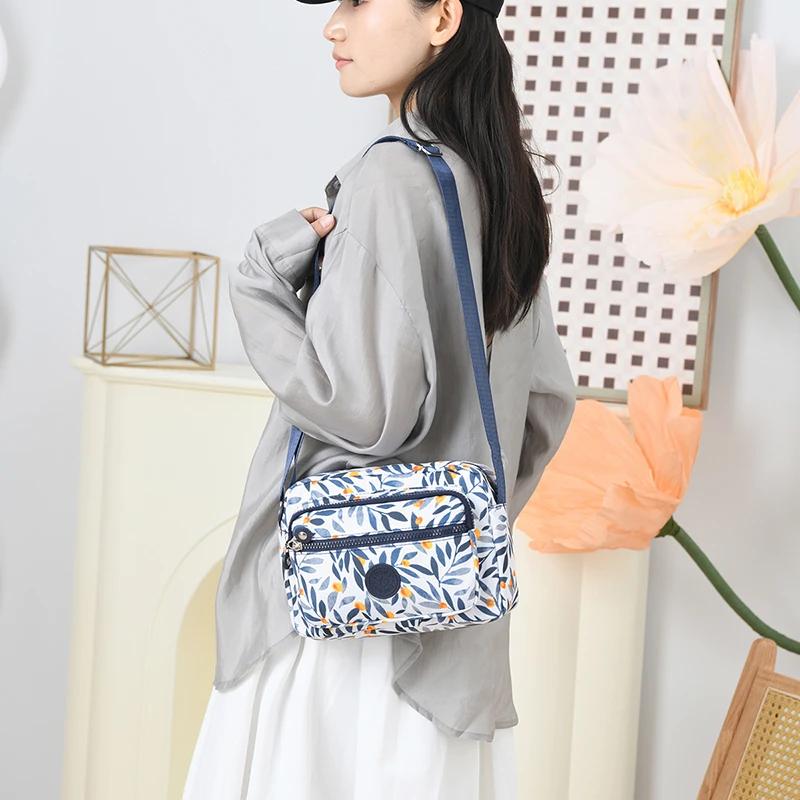 Mehrfach bedruckte Oxford-Stoff-Umhängetasche Mehrfachtasche Handytasche Wasserabweisend Alleskönner Damen-Umhängetasche