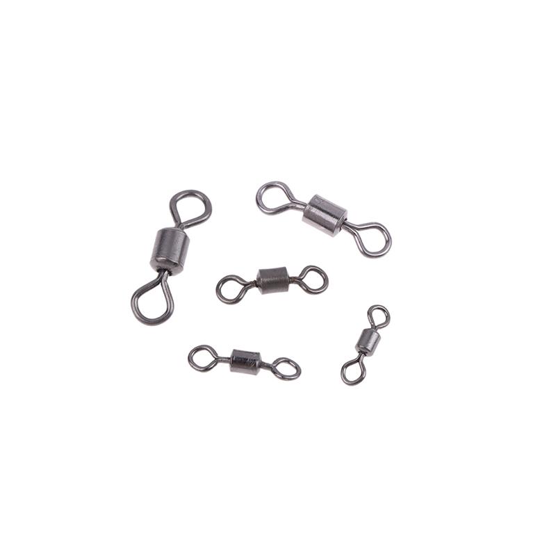

100Pcs/Box Fishing Bearing Rolling Swivel Metal Bearing Swivel Solid Ring Lures Fishing Connector Carp Fishing Tackle 100Pcs