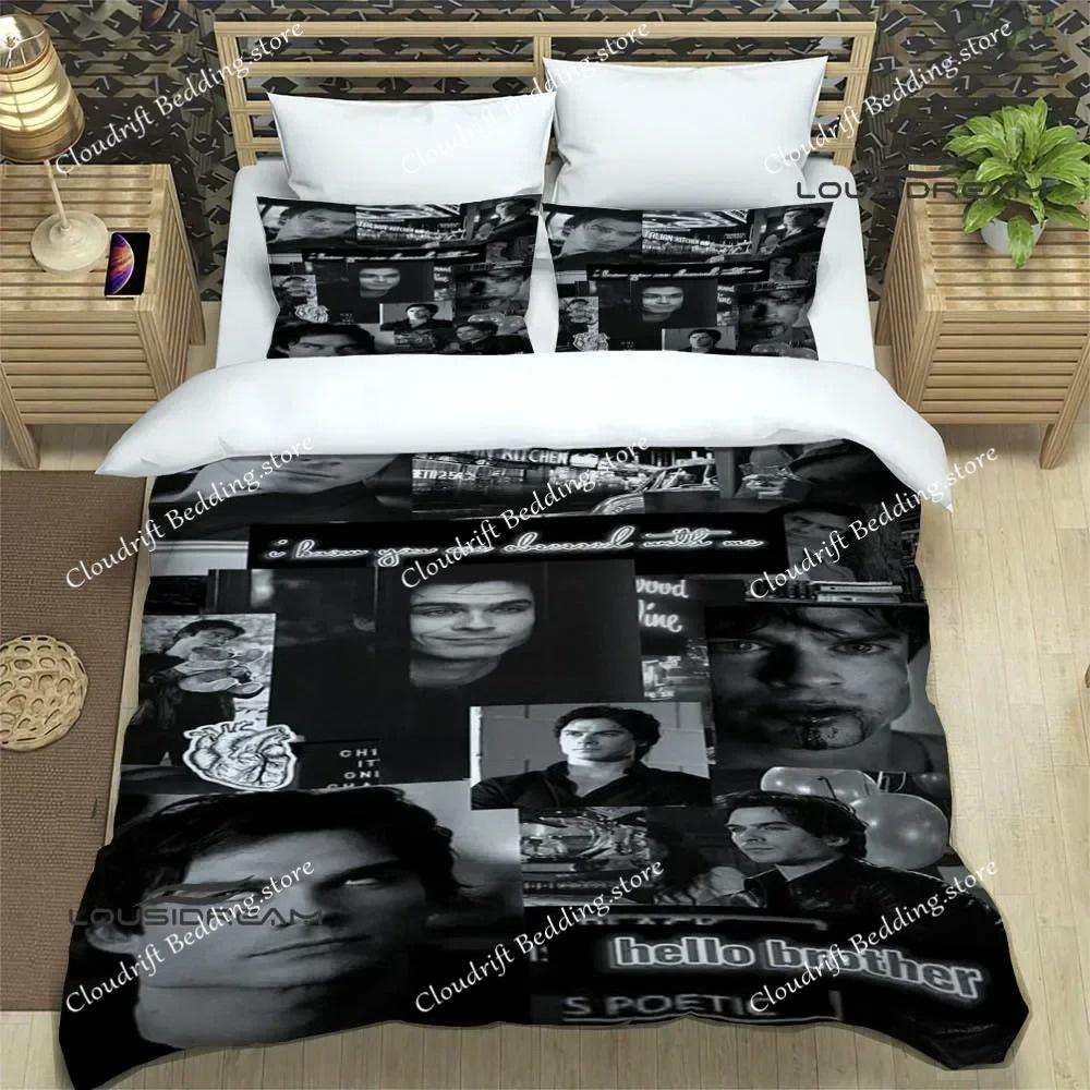 The Vampire Diaries Damon Salvatore Bedding Sets Exquisite Bed Supplies Set Duvet Cover Bed Comforter Set Bedding Birthday Gift