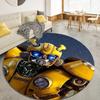 Bumblebee Transformers Round Area Rug,Carpet Rug for Living Room Bedroom Sofa Playroom Decor,Non-slip Floor Mat43