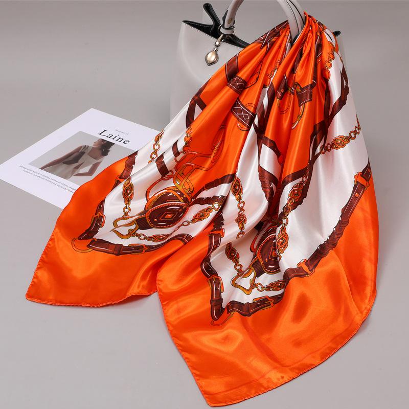 90 Square Scarves, Silk Scarves, Women's New Spring and Summer High-end Sense Versatile, Thin Scarves, Shawls Outside