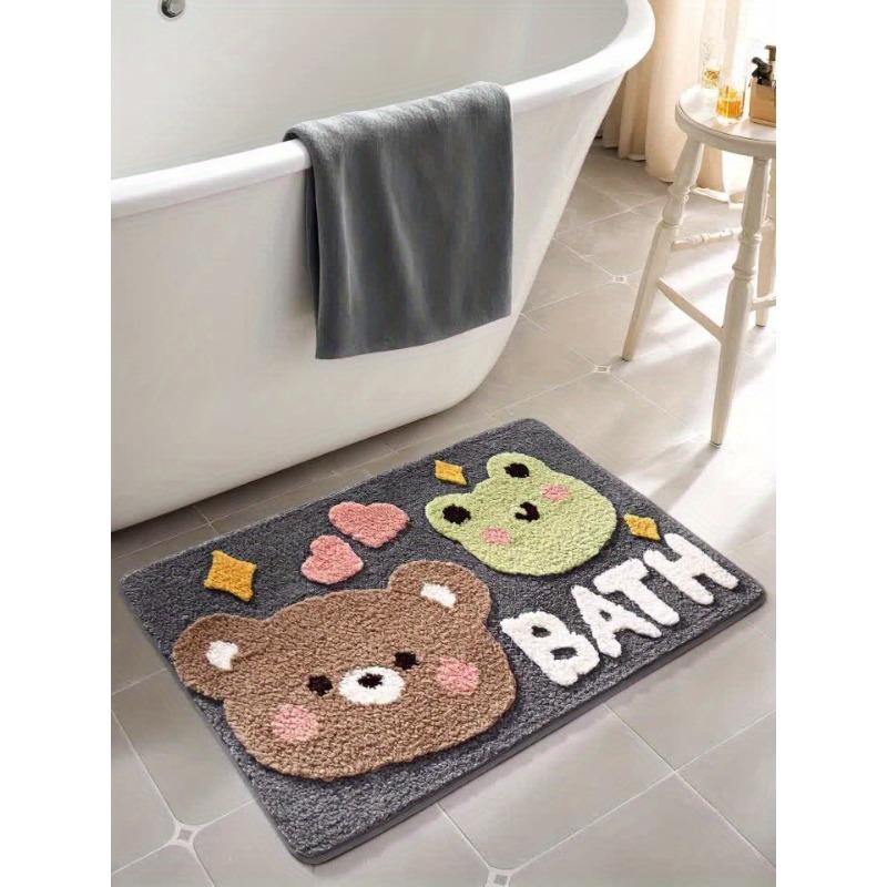 [Soft Absorbent Bath Rug] 1pc Plush Bear Bath Mat, Non-slip & Water-absorbent, for Bath, Sink and Shower; Great Xmas Gift.