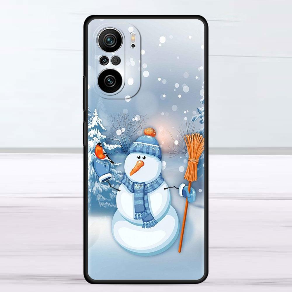 Cartoon Schneemann Weihnachten Fall Für Xiaomi Redmi Hinweis 11 10 9S 9 K40 Pro 7 8 9A 9C 8T 9T 10C 10Pro Silikon Telefon Shell