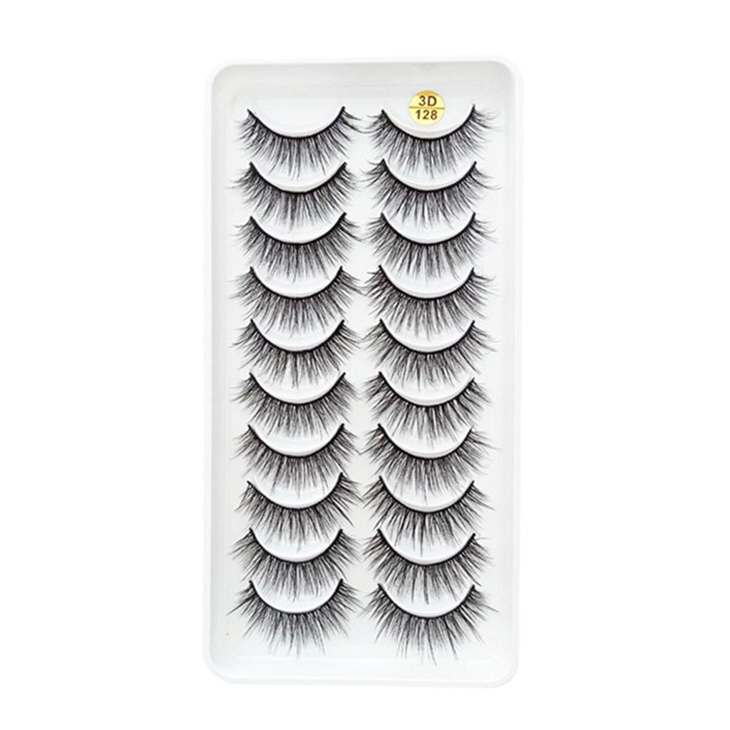 10Pairs False Eyelashes Natural 3D Self-adhesive Eyelashes Soft Wispy EyeLashes