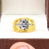 Moissanite Oval Cut With 925 Sterling Silver Gold Plated Ring For Men's #B316 JL375681973159