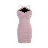 Schlankmachender Neckholder-Bodycon-Minirock mit Raffung - Sexy, Taillenbetonend, Rückenfrei, Nachtclub-Stil