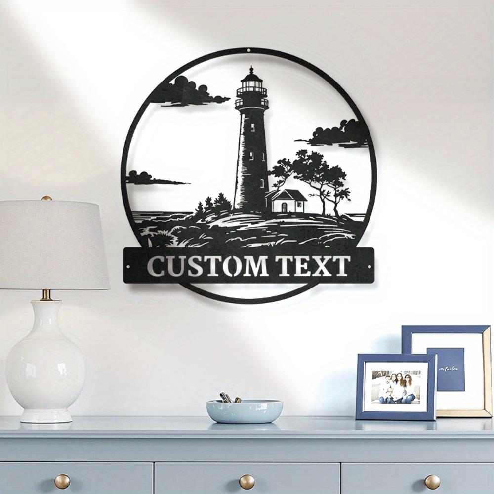Metal Lighthouse Wall Art Coastal Nautical Decor for Beach House Indoor Outdoor Use