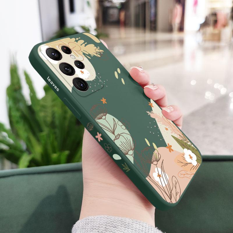 Warm Heart Flower Phone Case For Samsung Galaxy S25 S24 S23 S22 S21 S20 Ultra Plus FE S10 S9 S10E Note 20 Ultra 10 9 Plus Cover