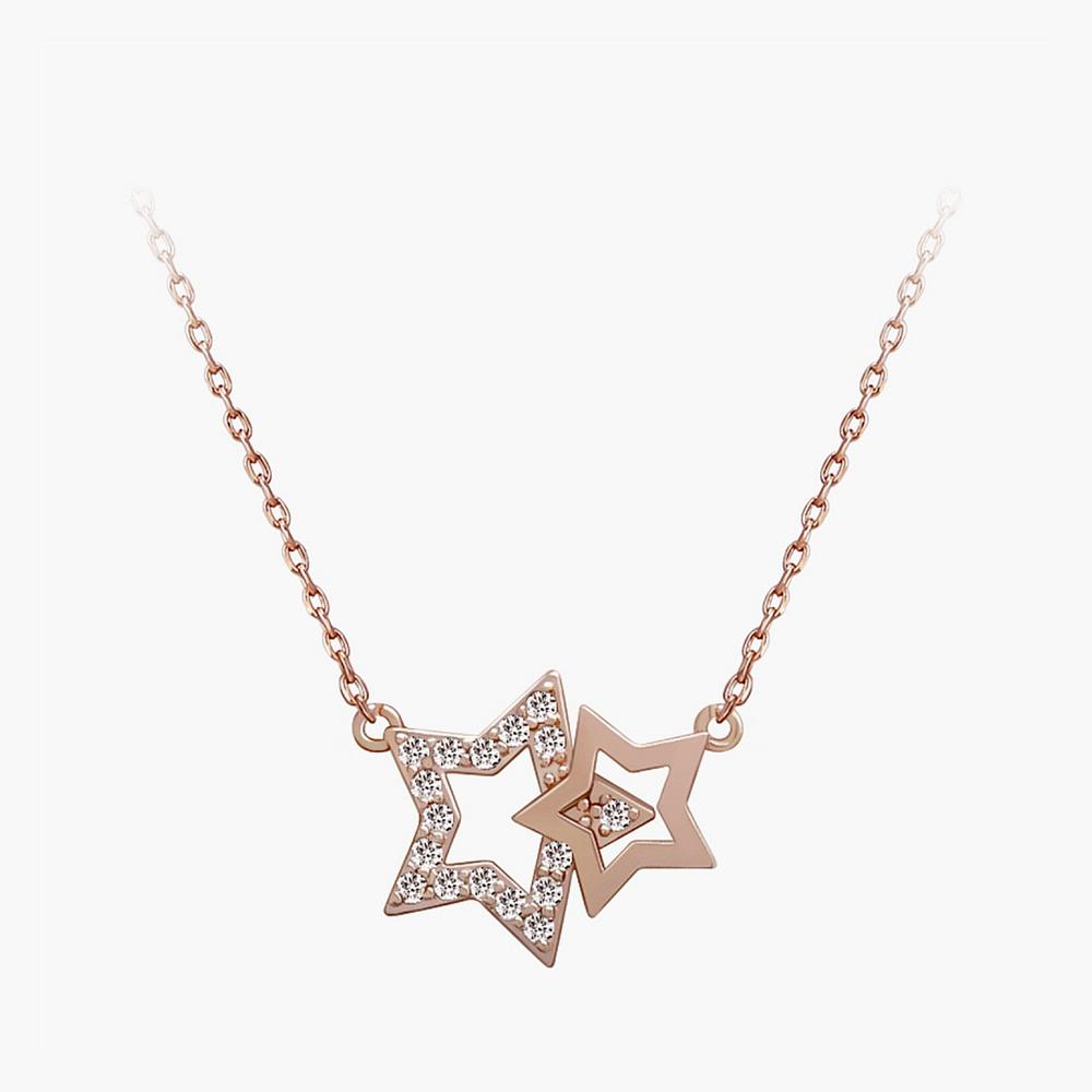 Monograph Star Clash Necklace Mgnl0386 14K Gold Plated (Rose Gold)