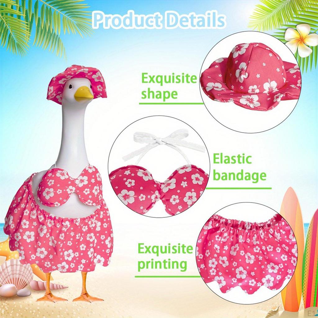 Statue Set with Hat And Bikini Skirt, Made of Polyester, Suitable for Gardens.