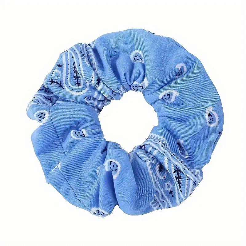 

Повязка на голову с европейским и американским узором пейсли: Ретро-стиль густого конского хвоста для женщин королевский синий