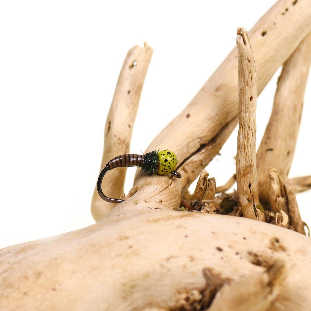 3pcs/4pcs #12 #14 Fast Sinking Offset Tungsten Beadhead Barbless Jig Perdigon Nymph Fly Fishing Trout Lures Black Spotted