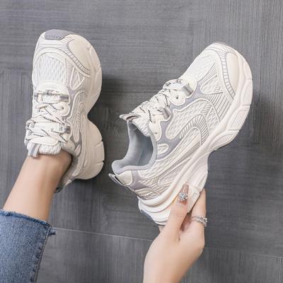 Thick-soled Mesh Breathable Dad Shoes Women's Sports and Leisure Shoes Spring and Summer Light and Soft New 2025 European Super Fire Sports Shoes