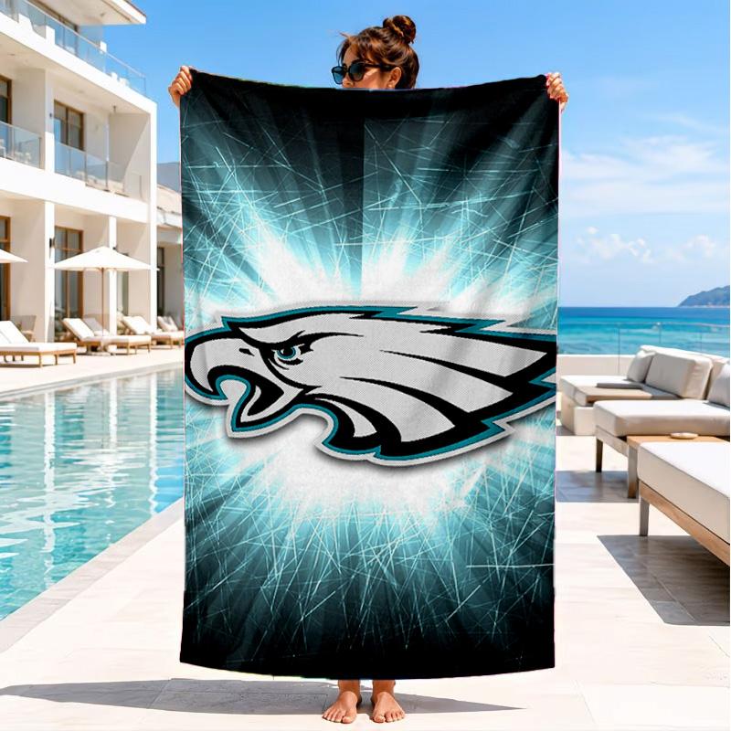 Asciugamano da Spiaggia Philadelphia Eagles Partita Notturna, Asciugatura Rapida, Facile da Curare, Adatto sia per il Fitness che per le Vacanze al Mare, Essenziale Sportivo