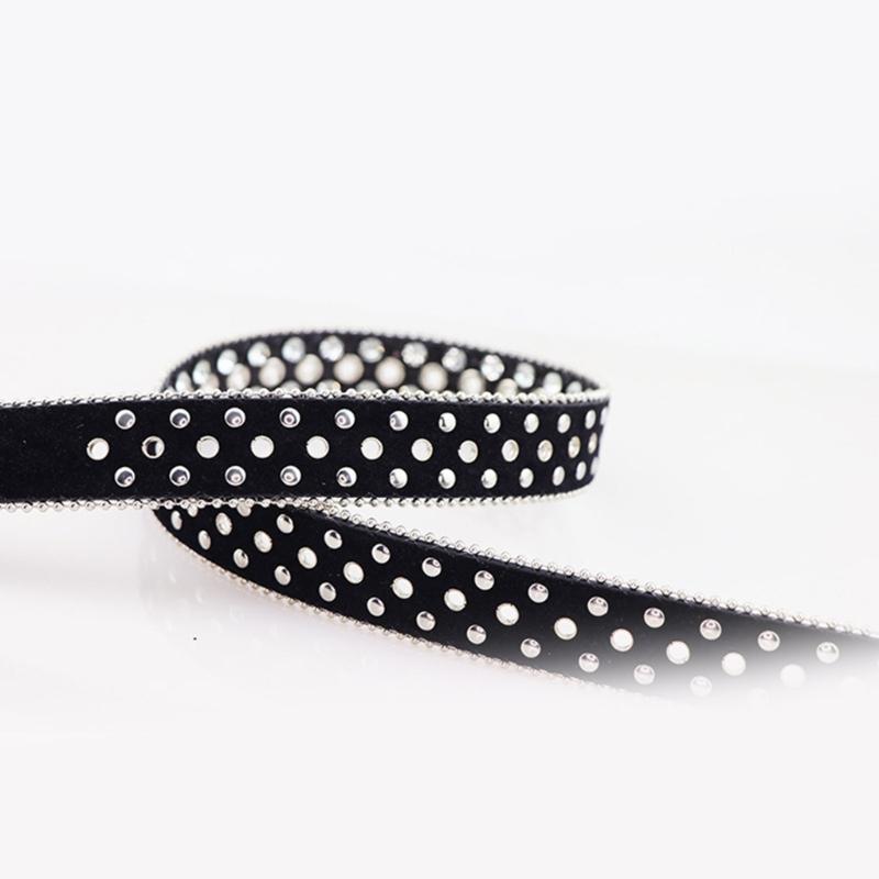 Vintage Glittered Belt Jeans Waistband Punk Style Studded Belt Waistband for Street Player Club Party Wear