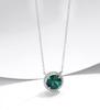 S925 Sterling Silver Women's Diamond and Cultured Emerald Pendant Necklace – Elegant for Daily Commute or Festival Gift