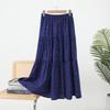 Women's Chaotic Pleated Fashion Floral Half-body Skirt Spring and Summer New Cover Crotch Thin A-line Skirt Printing Splicing Cake Long Skirt