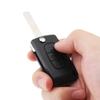3tlačítkový náhradní skládací klíček do auta pro 207 307 308 407 / Citroen C1 C2 C3 C4 s kroužkem na klíče, šroubovákem, skořepina klíče do auta odolná proti opotřebení