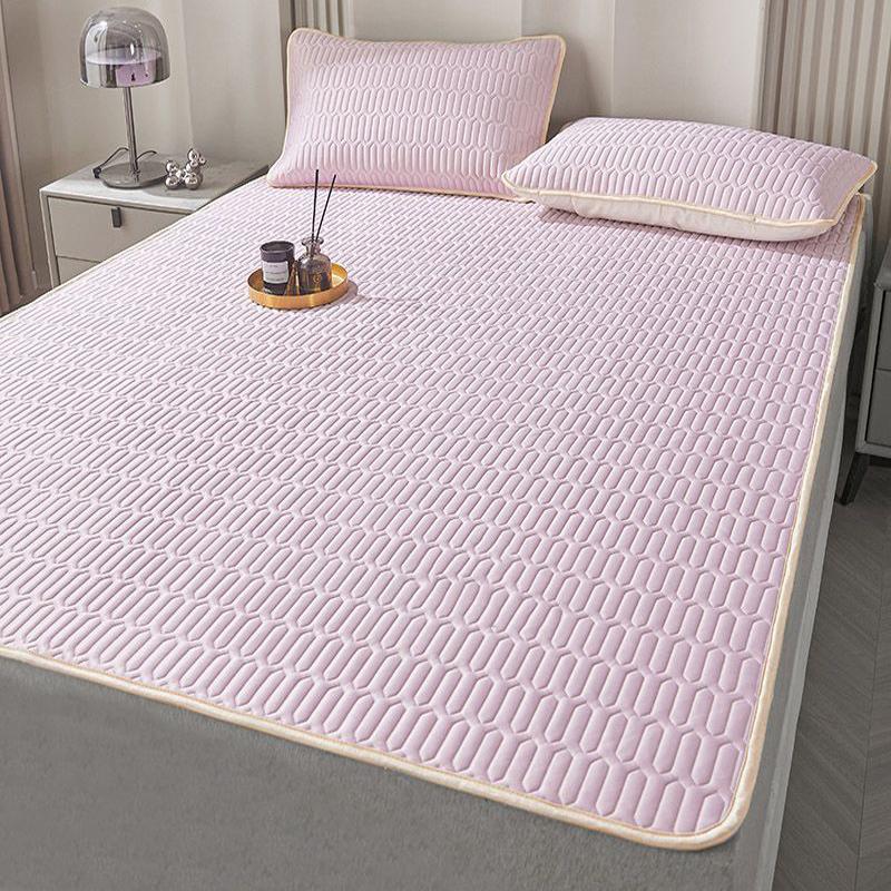 Quilted Mattress Home Cool Sleeping Mat Kit Couple 2People Single Double Bed Foldable Summer Season Sheet Protection Pad Wasart Latex