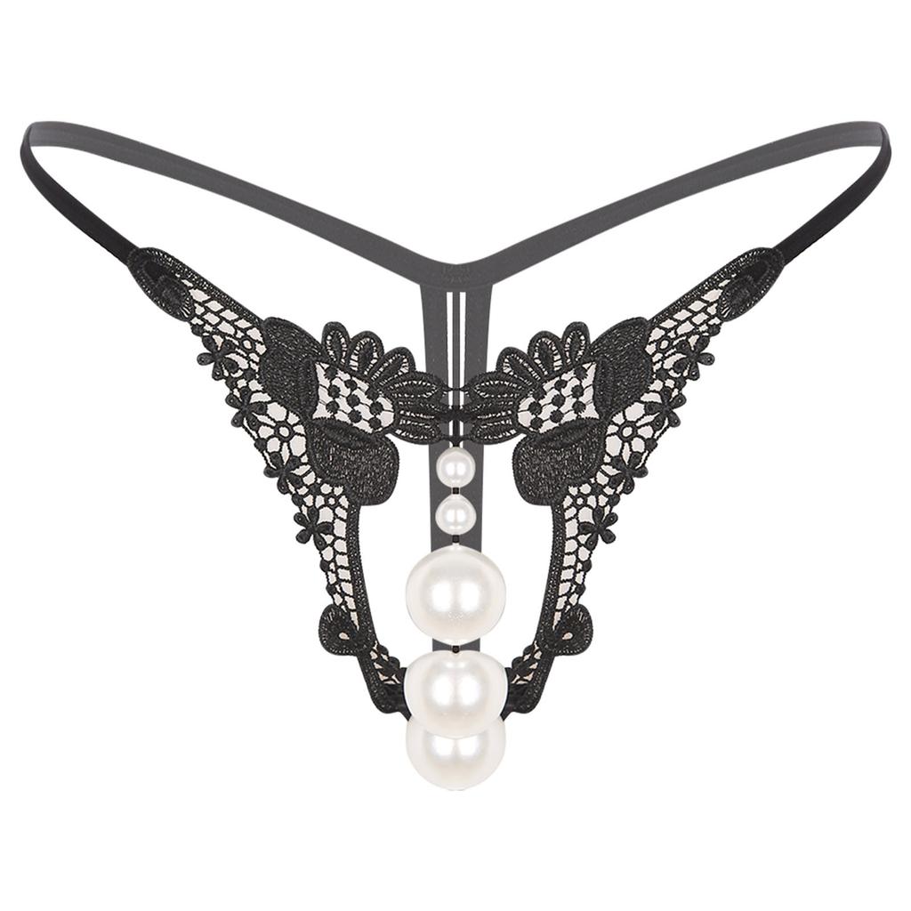 Womens Beads Massage Hollow Out Thong Lingerie Underwear