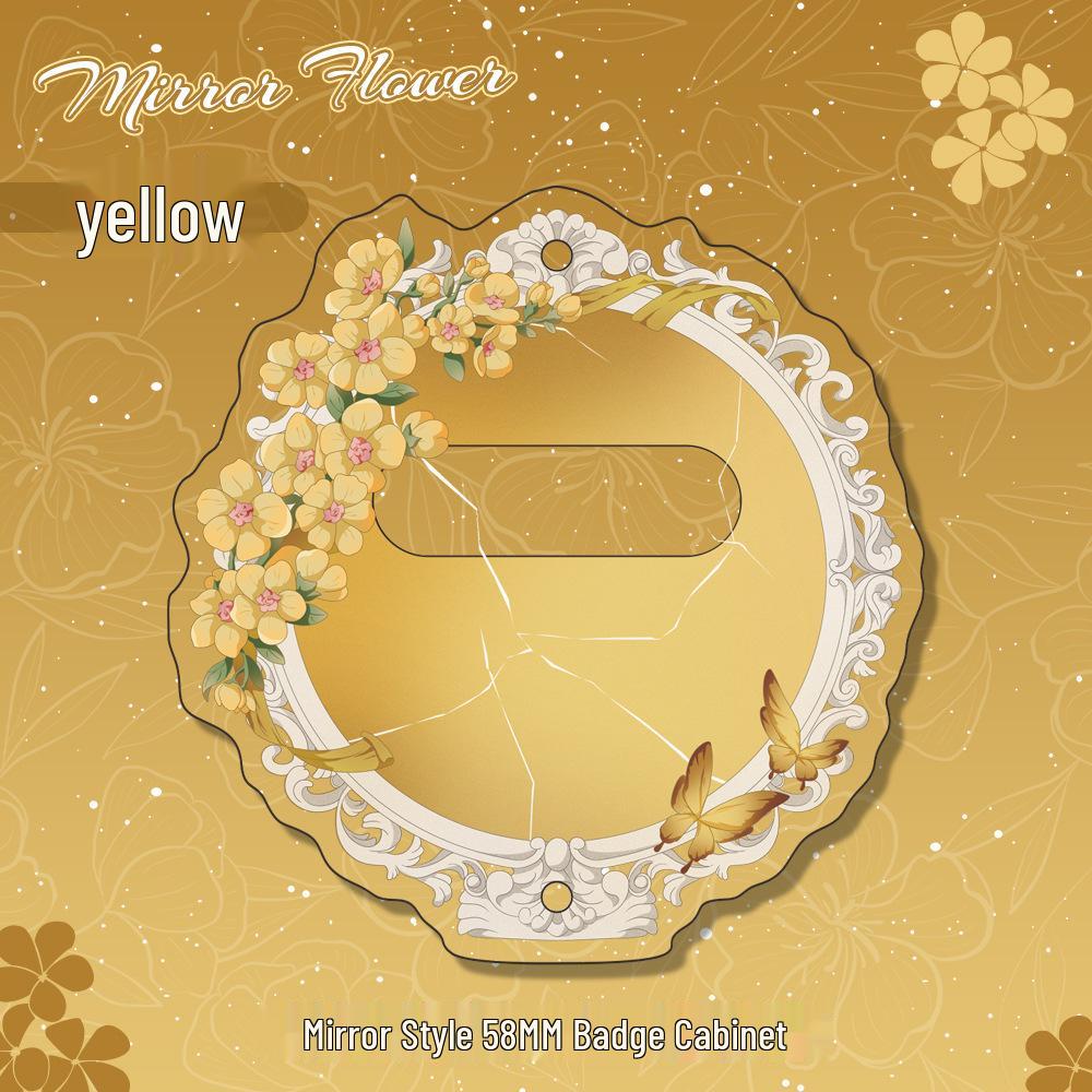 Womiao 58mm Mirror Badge Stand & Acrylic Display Cover 58mm Badge Frame