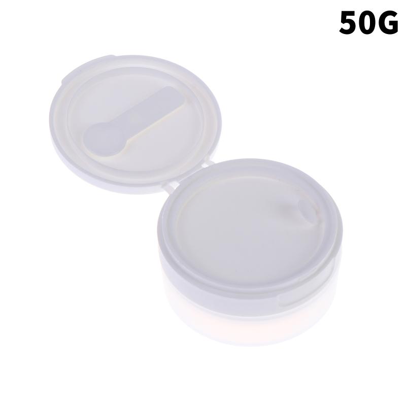 

50/120G Flip Cover With Spoon Or Tweezers Refillable Bottles Empty Pot Travel Face Cream Lotion Cosmetic Cotton Makeup Jar B