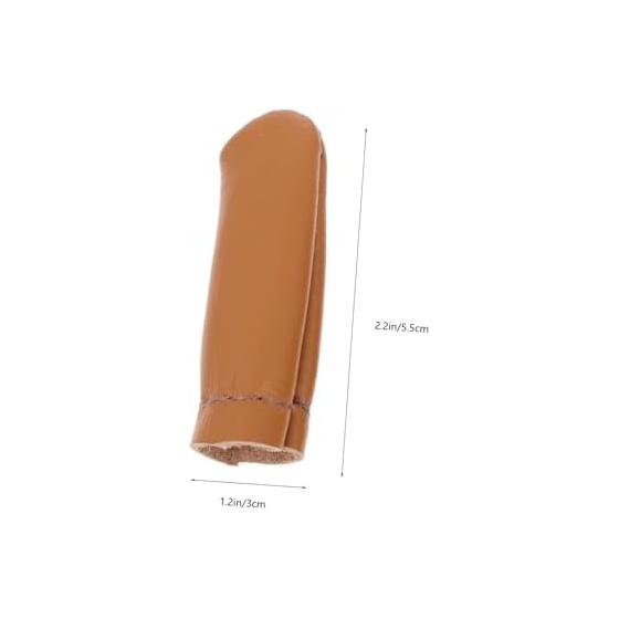 SEWACC Felt Finger Protector Finger Cot Thimble PU Leather Set of 10 Thumb Finger Wool Felt Handicraft Sewing Embroidery Craft Tool Quilting Handmade