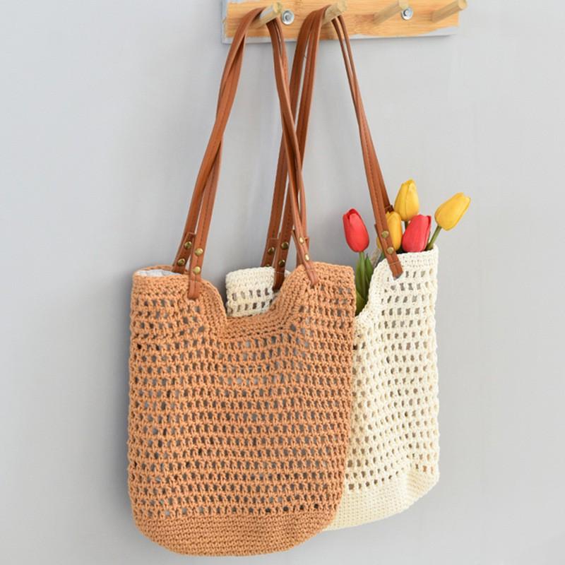 Weaving Beach Holiday Tote Bag Women's Large-capacity Shoulder Handbag