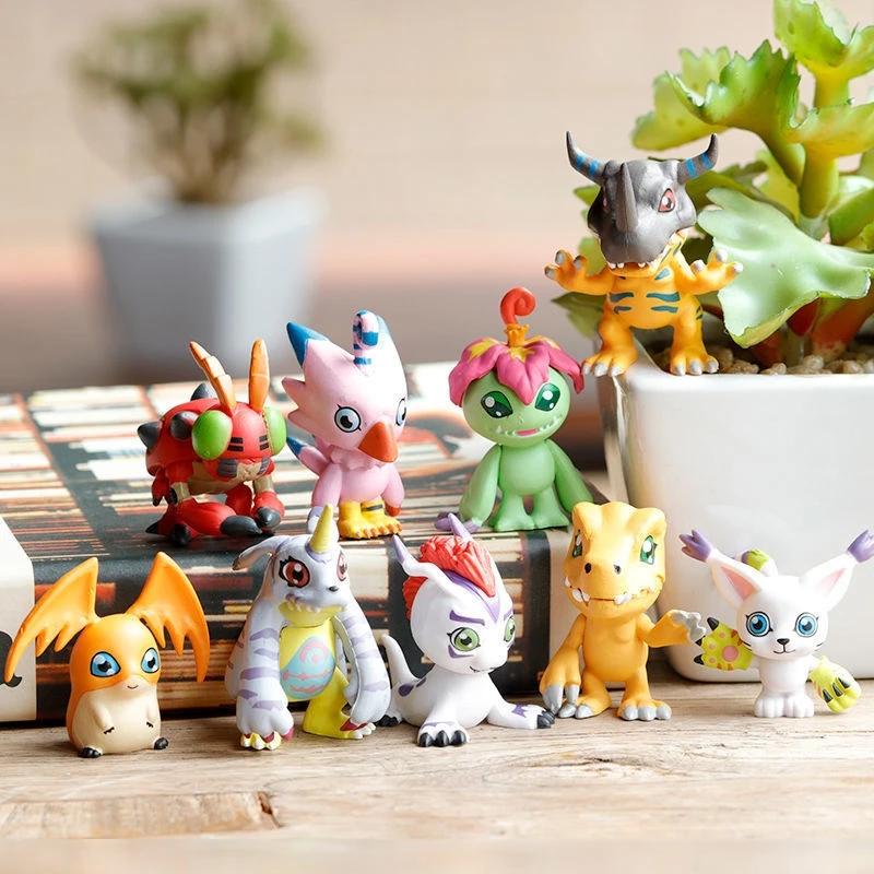 9Pcs/Set Digimon Adventure Tailmon Gomamon Patamon Gabumon Tentomon Palmon Piyomon Agumon Anime Model Toy Doll Gifts