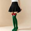 Christmas Striped Over Knee Thigh High Stockings 1 Pair Soft Socks for Women Xmas Party Favor Gift Option
