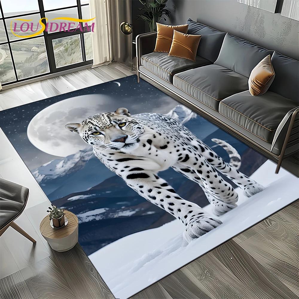 Fierce Tiger Lion Leopard Beast Animal Wildlife Cartoon Carpet Rug for Living Room Bedroom Sofa Decoration,Non-slip Floor Mat