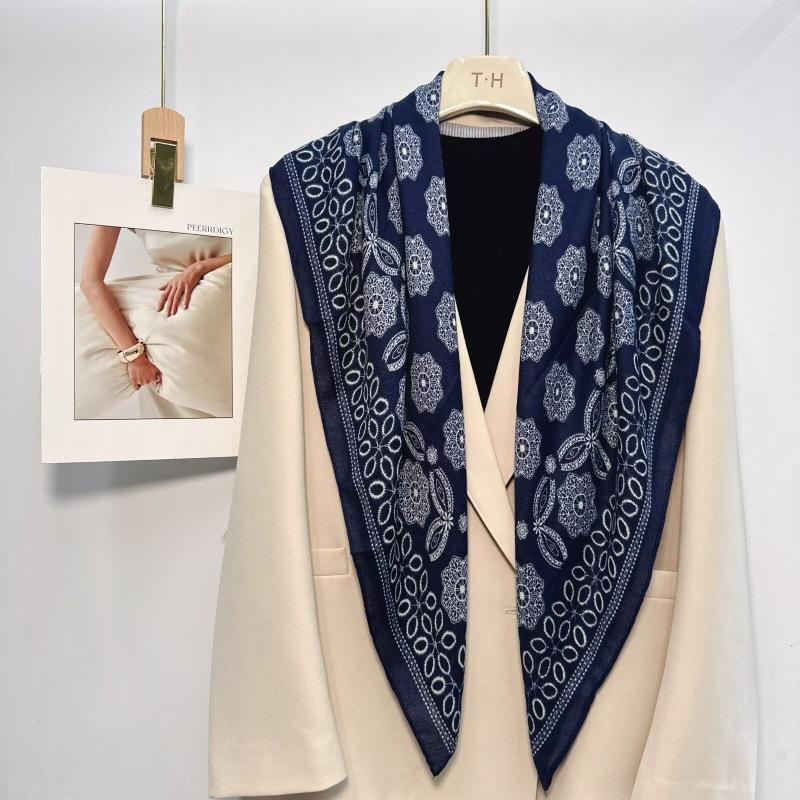 Vintage Versatile Women S 90cm Large Square Scarf Sun Protection Shawl