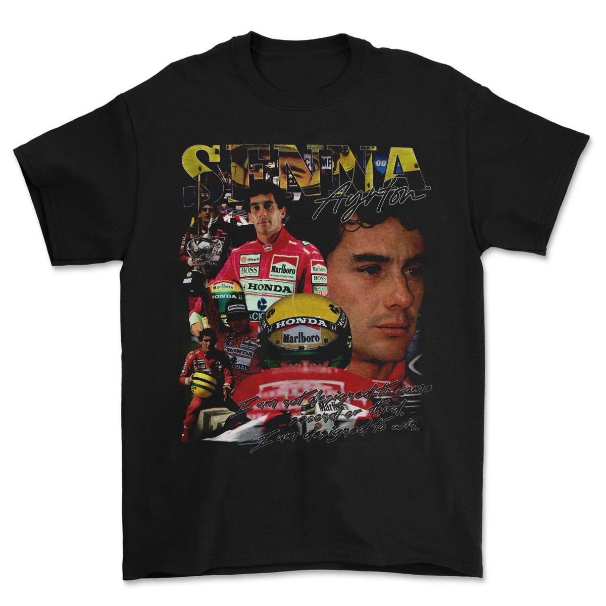Ayrton Senna Short Sleeve Tee Shirts For Adult Black 8D666 Unisex T-Shirt XXXL