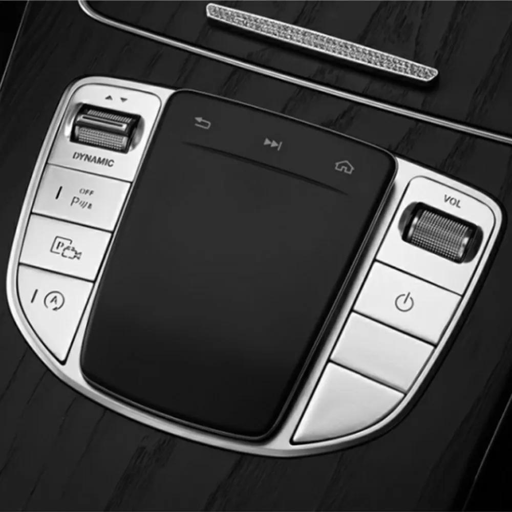 For Mercedes Benz C E V Class GLC 2015-21 Center Console Gear Shift Multimedia Mouse Switch Buttons Covers Stickers Accessories